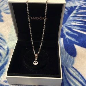 Pandora Necklace with peace sign charm